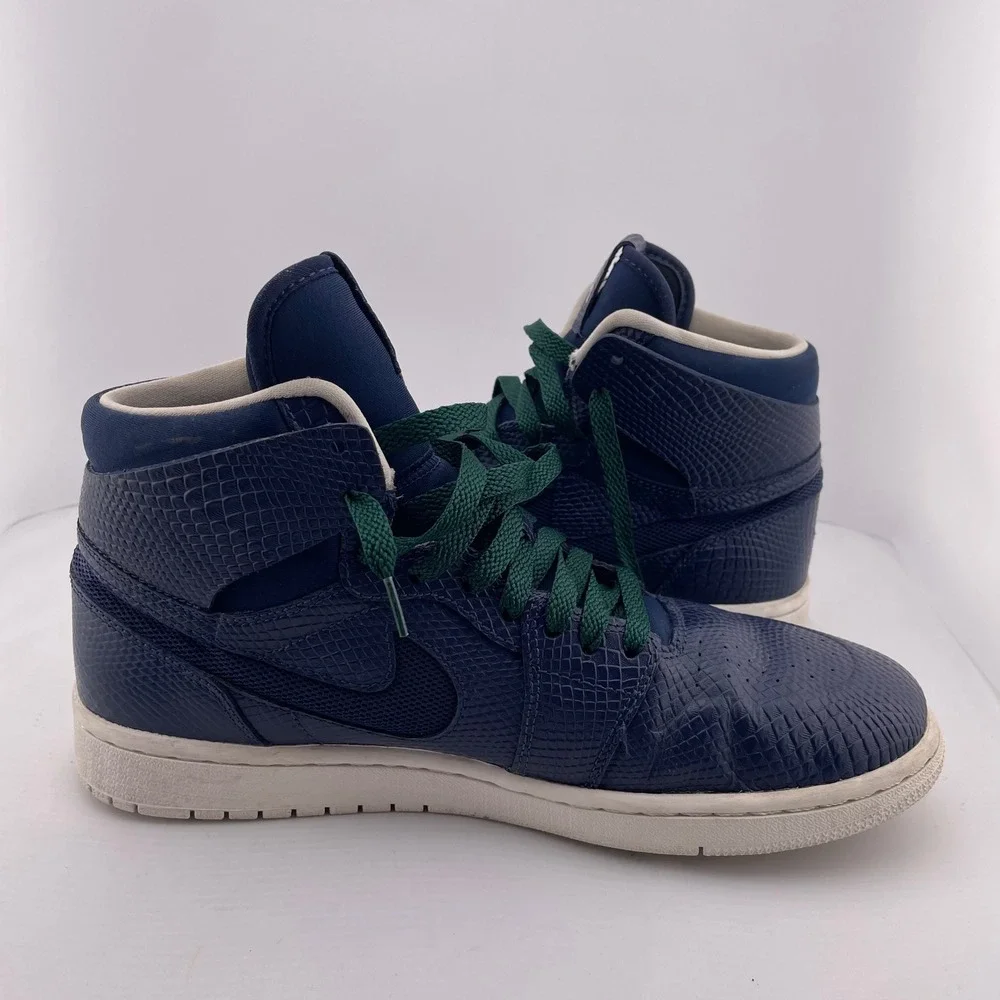 Jordan 1 Retro High Deconstructed Snakeskin Nouveau Navy Blue Sneakers Size‎ 9.5